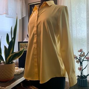 Jones New York Signature Non-Iron Golden Yellow Button Down Shirt